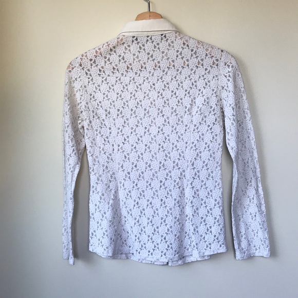 White lace button-up blouse - Picture 2 of 4
